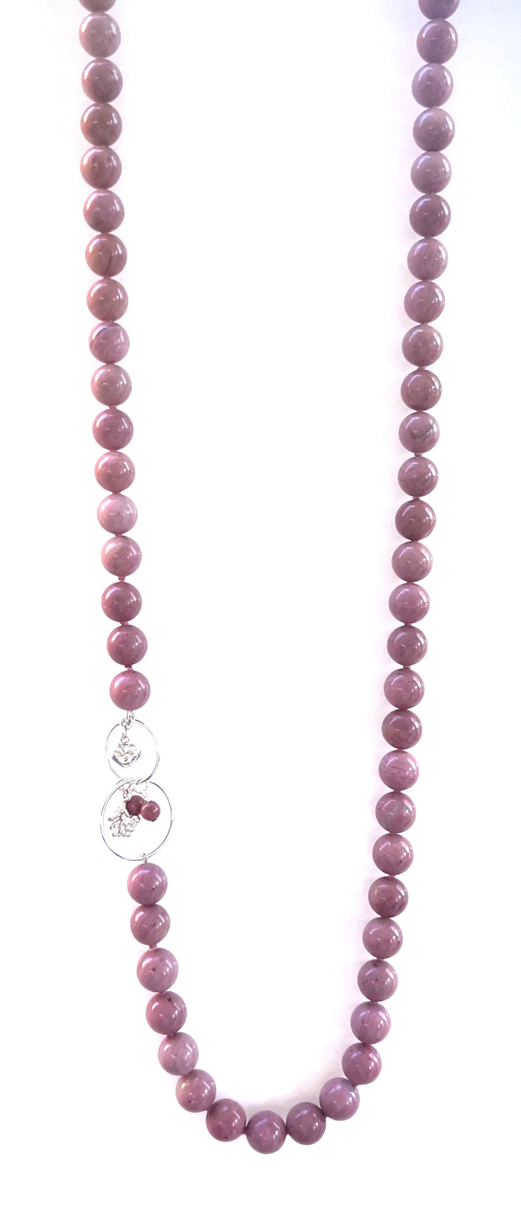 Australian Handmade Pink Necklace with Rhodonite and Sterling Silver