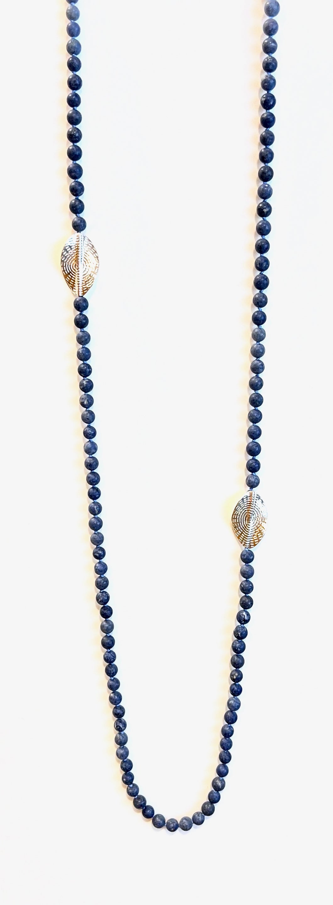 Australian Handmade Blue Necklace with Matt Dumortierite and Sterling Silver