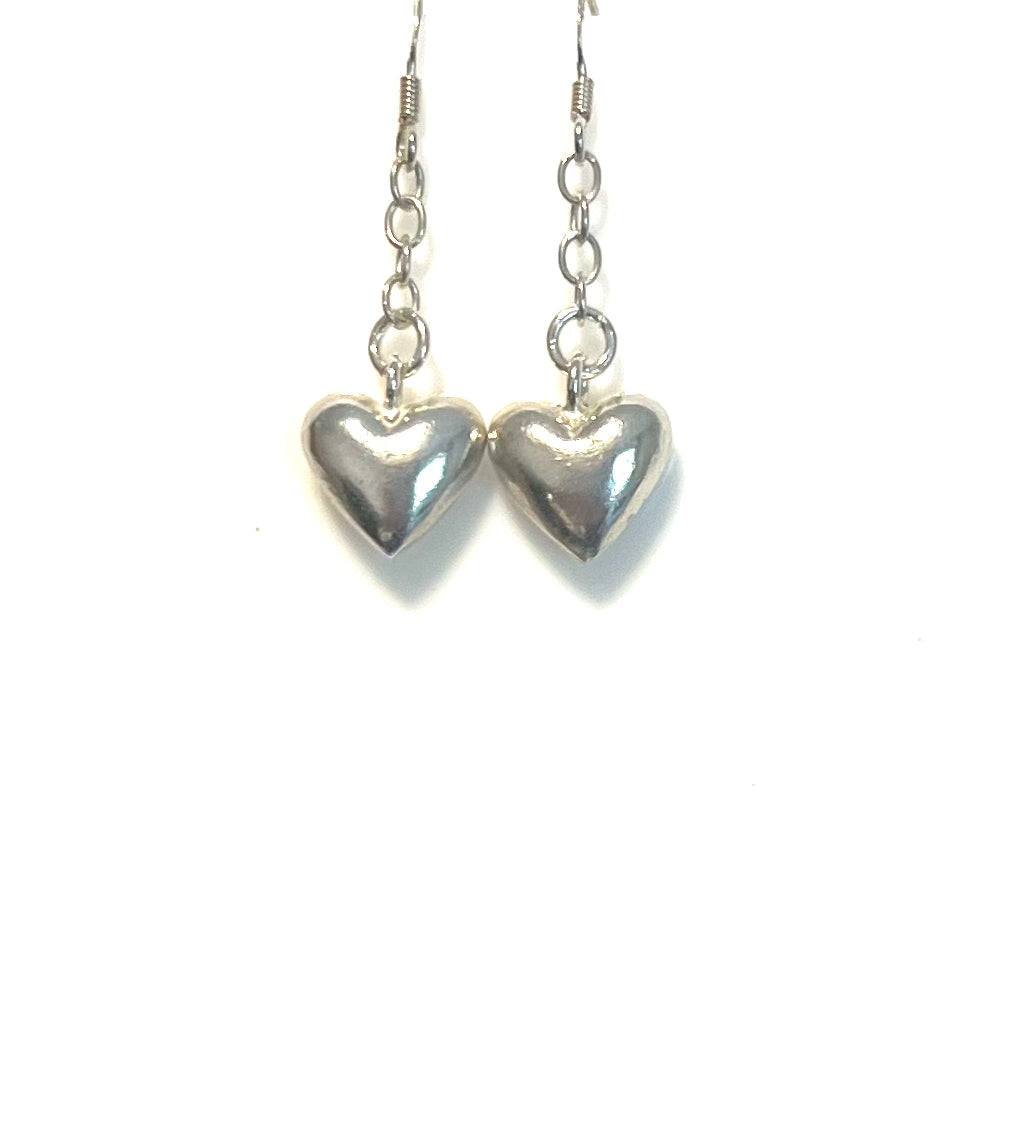 Sterling Silver  Earrings with Hearts