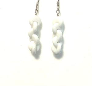 White Earrings with White Agate