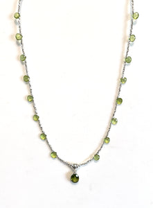 Australian Handmade Green Necklace with Peridot Beads and Pendant