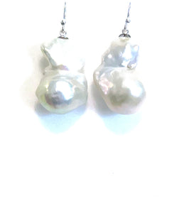 Freshwater Baroque Pearl Earrings and Sterling Silver