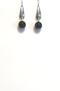 Black Earrings with Onyx and Sterling Silver