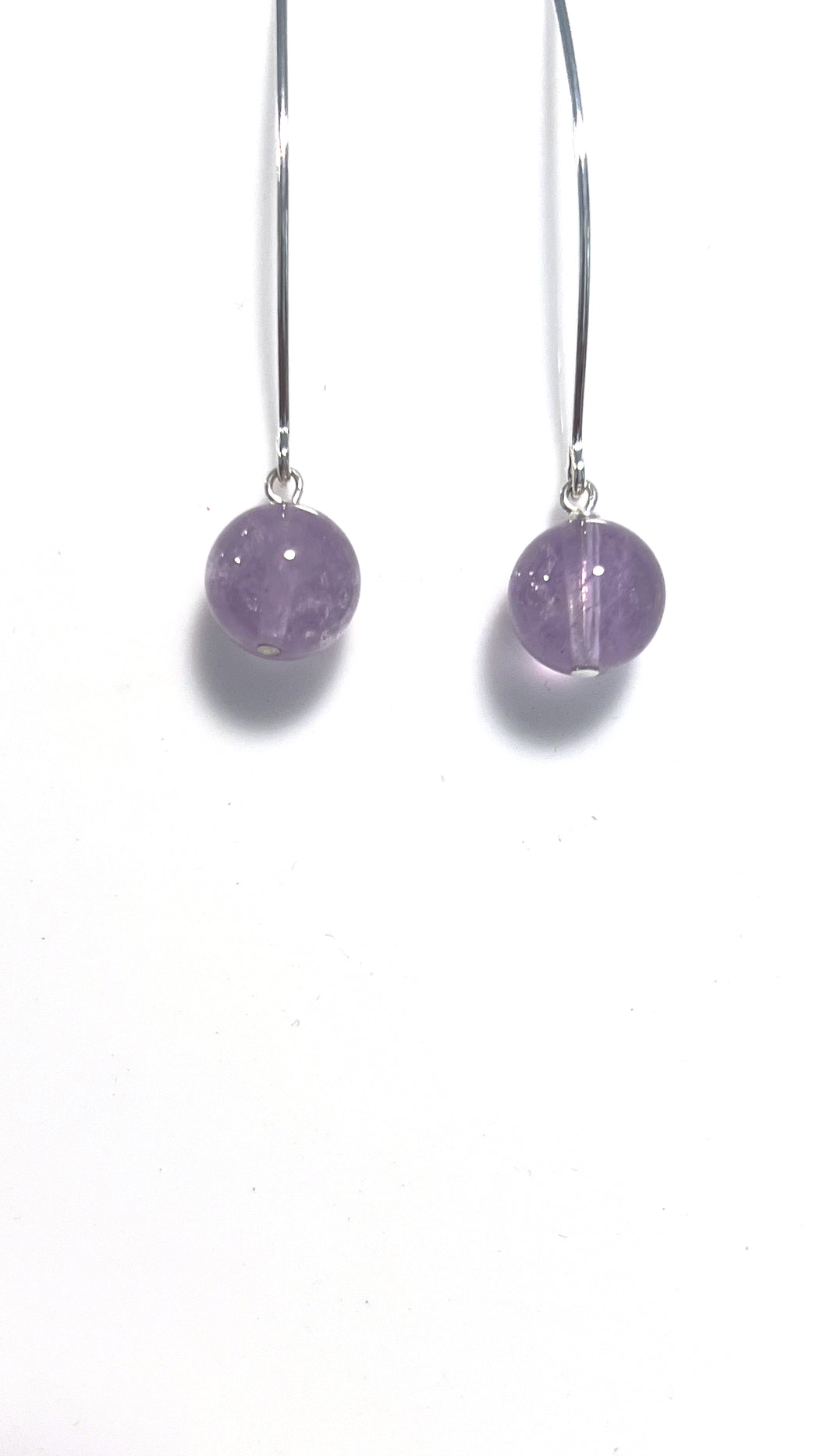 Purple Lavender Amethyst Earrings and Sterling Silver Hooks