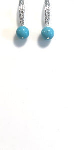Turquoise Colour Howlite and Sterling Silver Earrings