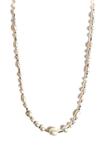 Australian Handmade White Multi Shaped Pearl Necklace with Sterling Silver