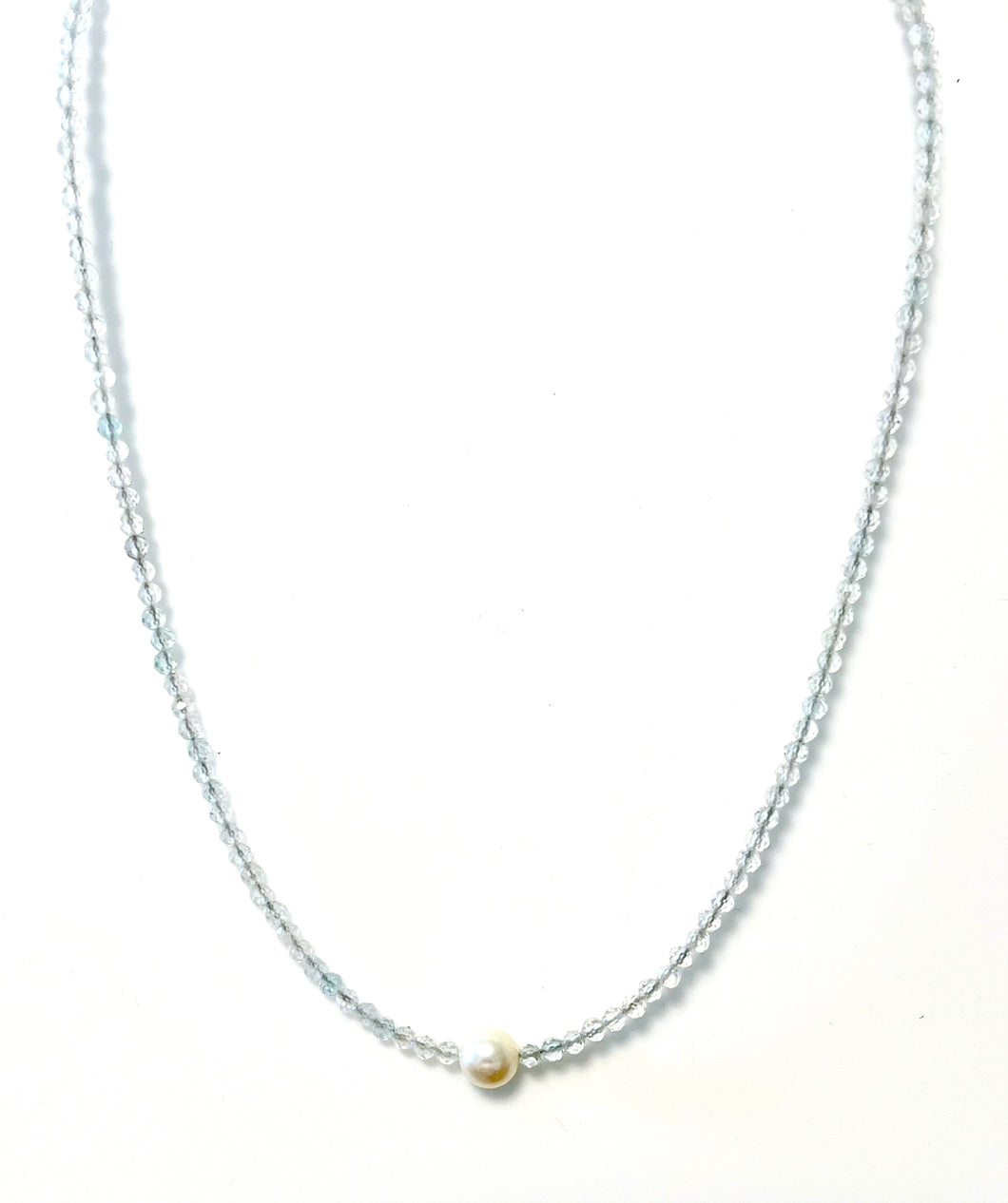 Australian Handmade White Topaz Necklace with Pearl and Sterling Silver