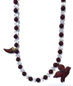 Australian Handmade Red Necklace with Red Aventurine Jasper Crystal Quartz and Sterling Silver