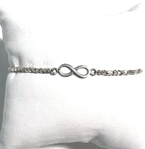 Sterling Silver Bracelet with Sterling Silver Infinity Charm