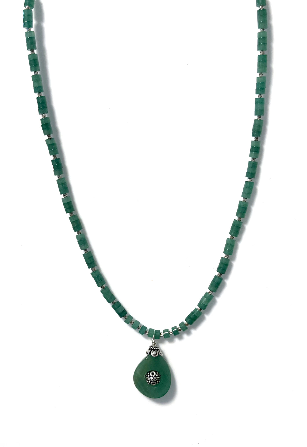 Australian Handmade Green Necklace with Aventurine and Sterling Silver