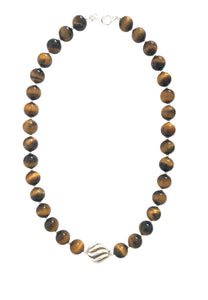 Australian Handmade Brown Necklace with Tigers Eye and Sterling Silver