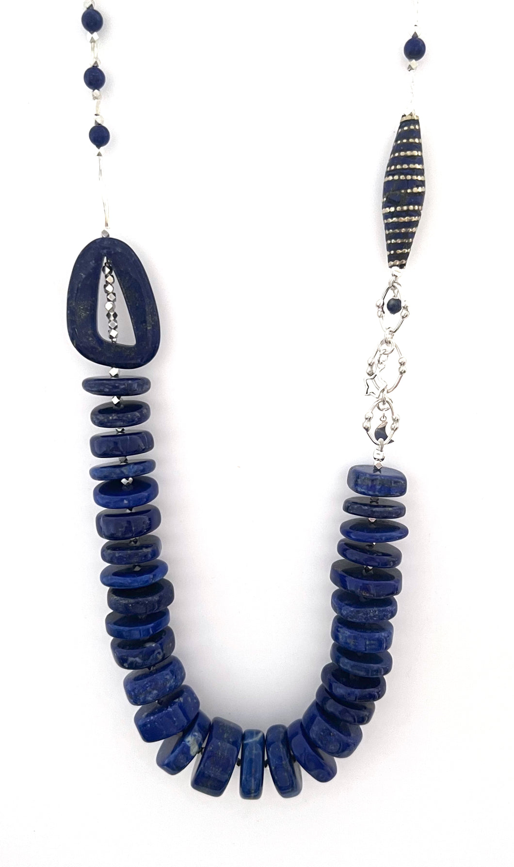 Australian Handmade Blue Necklace with Lapis Lazuli Nepalese Bead and Sterling Silver