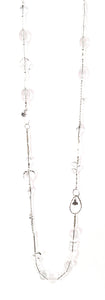 Australian Handmade Crystal Quartz and Matt Crystal Quartz  Necklace with Sterling Silver