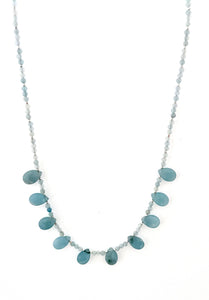 Australian Handmade Turquoise Colour Necklace with Aquamarine and Sterling Silver