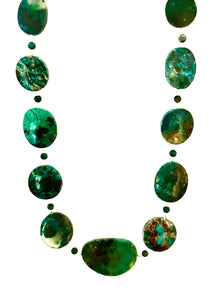 Australian Handmade Turquoise Necklace with Chrysocolla and Sterling Silver