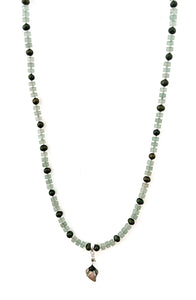 Australian Handmade Green Necklace with Aventurine Pearls and Sterling Silver