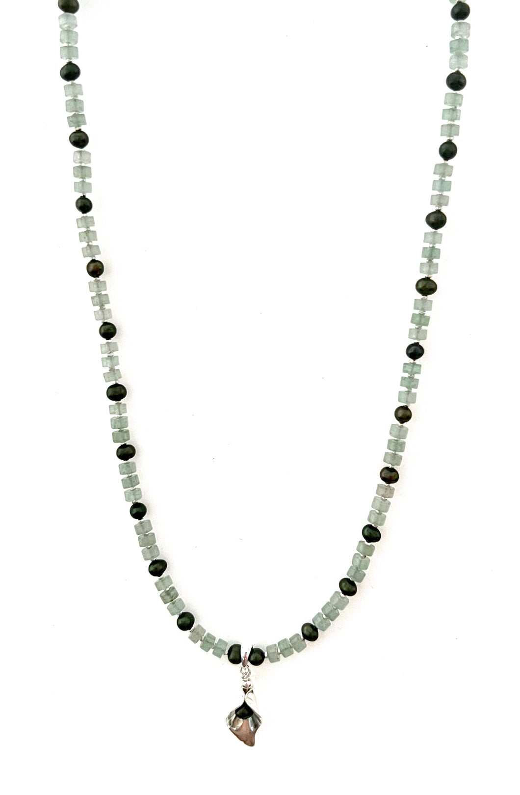 Australian Handmade Green Necklace with Aventurine Pearls and Sterling Silver