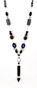 Australian Handmade Blue Necklace with Lapis Lazuli  Nepalese Beads Kyanite and Sterling Silver