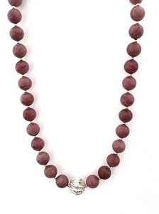 Australian Handmade Pink Necklace with Rhodonite and Sterling Silver Centrepiece