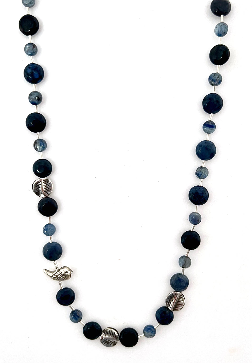 Australian Handmade Blue Necklace with Dumortierite Kyanite and Sterling Silver