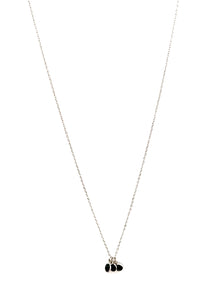 Sterling Silver Necklace with Three Black Cubic Zirconia Disks