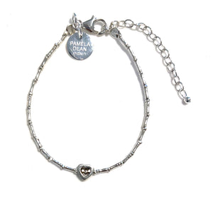 Sterling Silver Bracelet with Sterling Silver Heart