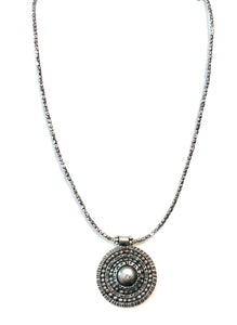 Sterling Silver Necklace with Decorative Sterling Silver Pendant