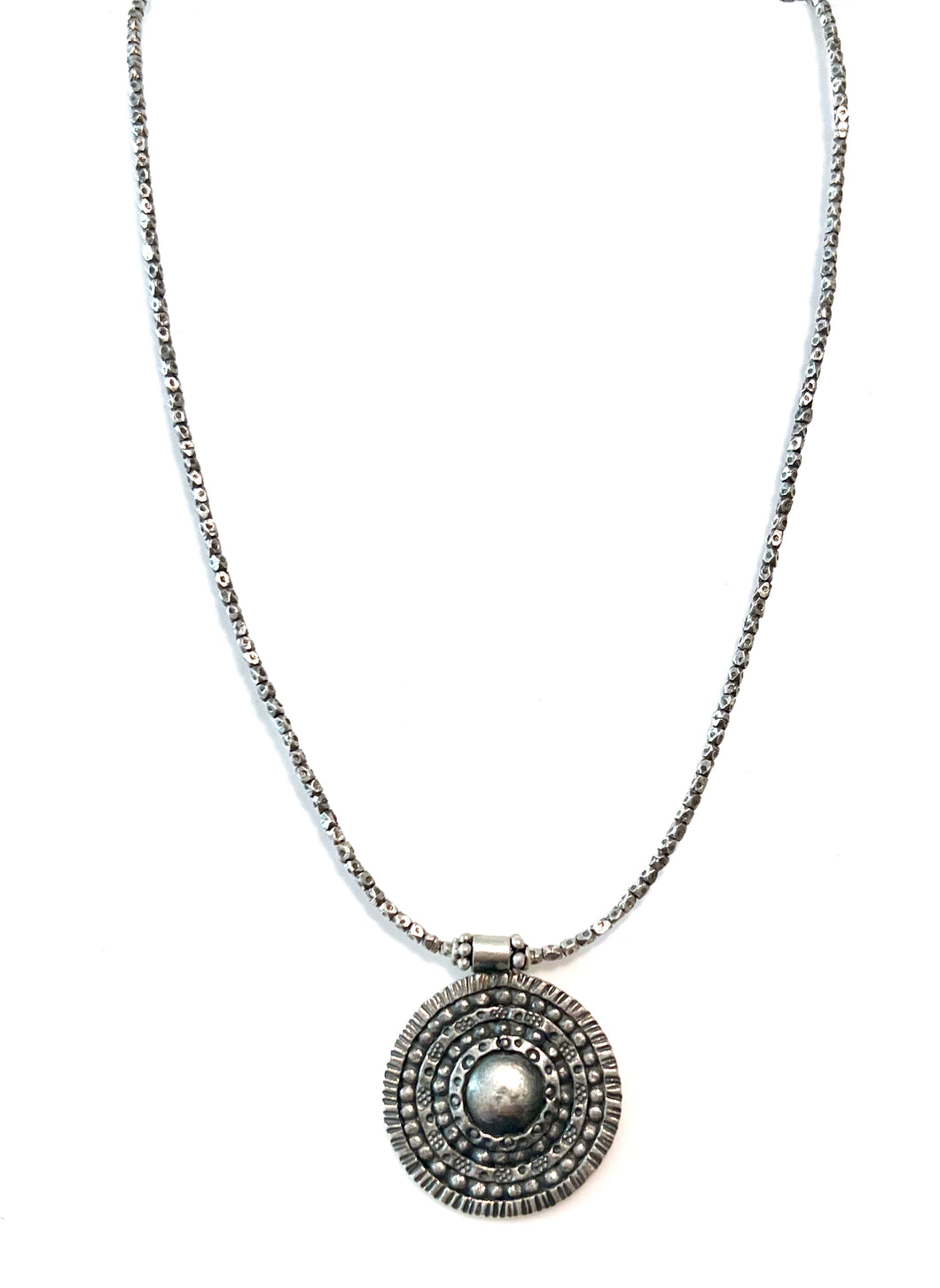 Sterling Silver Necklace with Decorative Sterling Silver Pendant