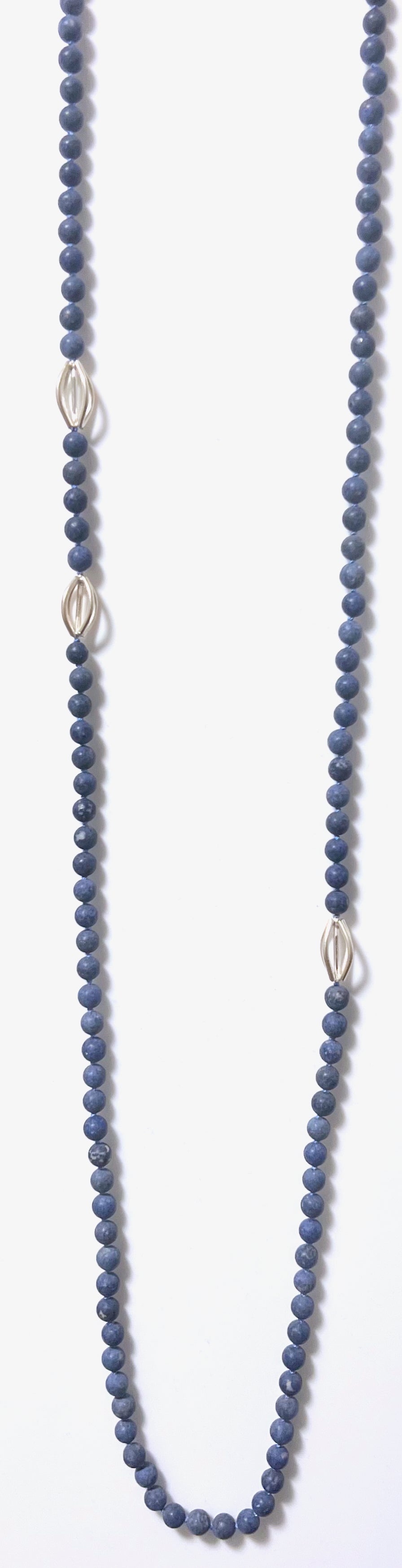 Australian Handmade Blue Necklace with Matt Dumortierite and Sterling Silver