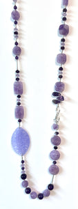 Australian Handmade Purple Necklace with Light and Dark Amethyst Purple Jade and Sterling Silver