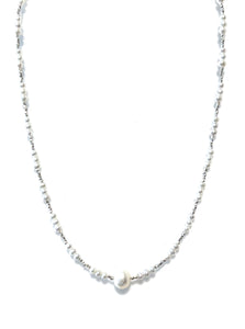 Sterling Silver Necklace with White Pearls
