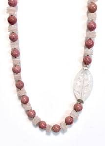 Australian Handmade Pink Necklace with Rhodonite Rose Quartz and Sterling Silver