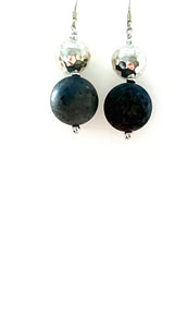 Blue Earrings with Matt Dumortierite and Sterling Silver