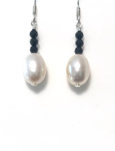 Australian Handmade Black Spinel Necklace with Pearls