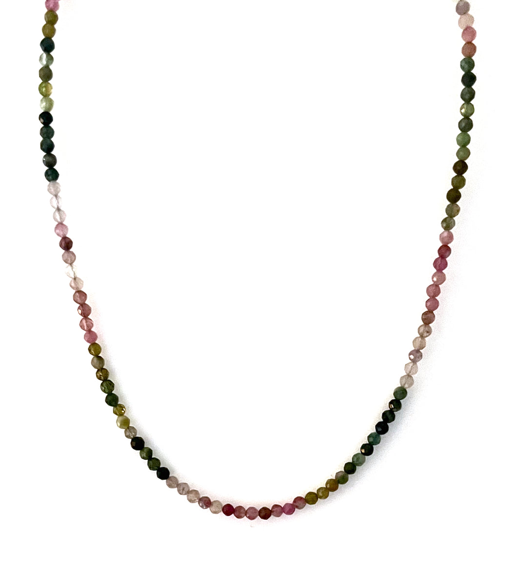 Australian Handmade Pink Necklace with Multiple Colour Facetted Tourmaline