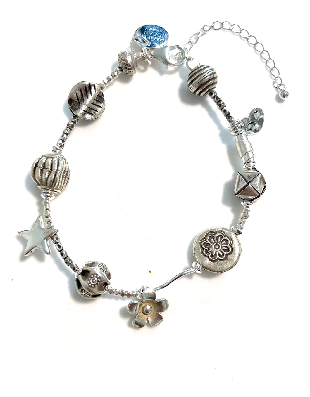 Sterling Silver Bracelet with Sterling Silver Charms