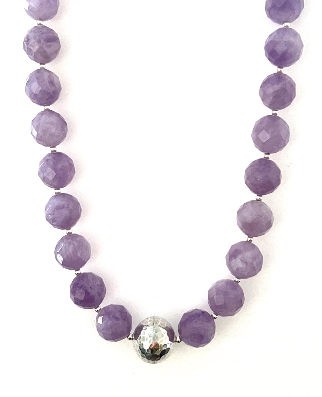 Australian Handmade Purple Necklace with Facetted Lavender Amethyst and Sterling Silver
