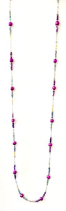 Australian Handmade Purple Necklace with Fluorite Pearls and Sterling Silver