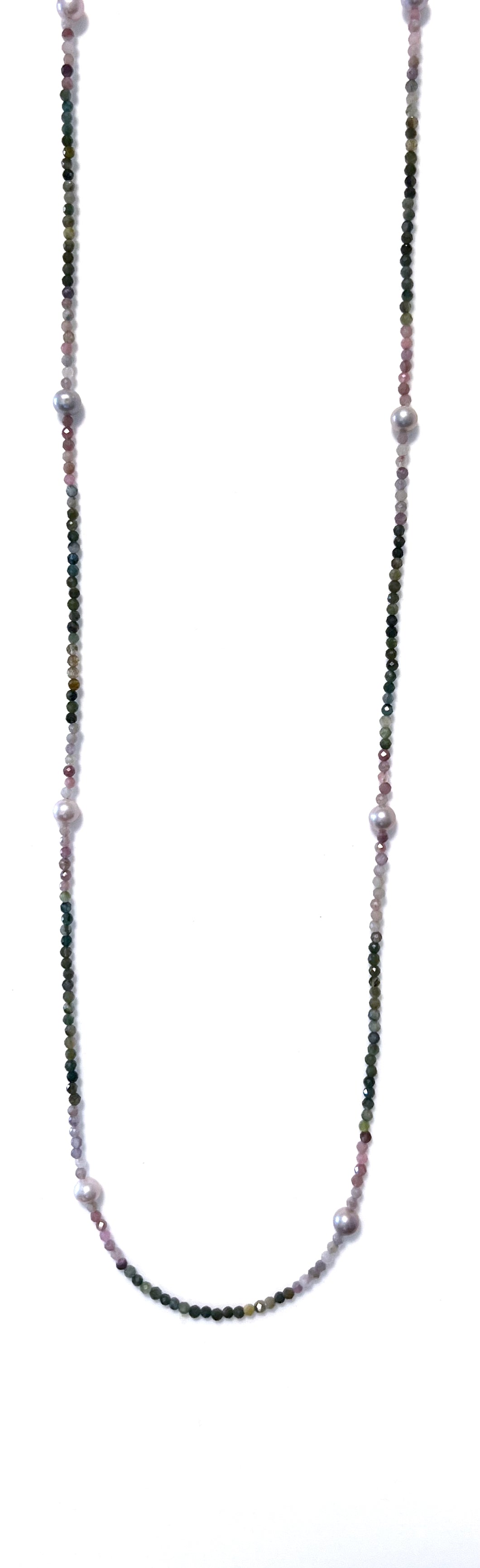 Australian Handmade Pink Necklace with Facetted Tourmaline and Natural Colour Pink Pearls