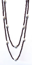 Load image into Gallery viewer, Australian Handmade Red Necklace with Facetted Garnet and Rice Shaped Pearls
