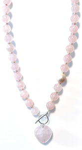 Australian Handmade Pink Necklace with Rose Quartz Pearl and Sterling Silver