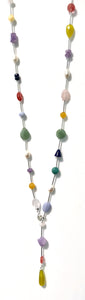 Australian Handmade Multicolour Gemstone Necklace with Pearls and Sterling Silver