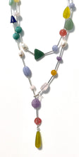 Load image into Gallery viewer, Australian Handmade Multicolour Gemstone Necklace with Pearls and Sterling Silver
