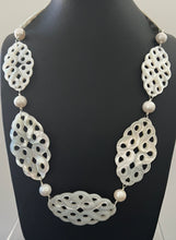 Load image into Gallery viewer, Australian Handmade White Necklace with Mother of Pearl Pearls and Sterling Silver
