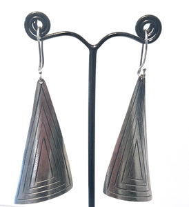 Sterling Silver Asymmetrical Shape Earrings