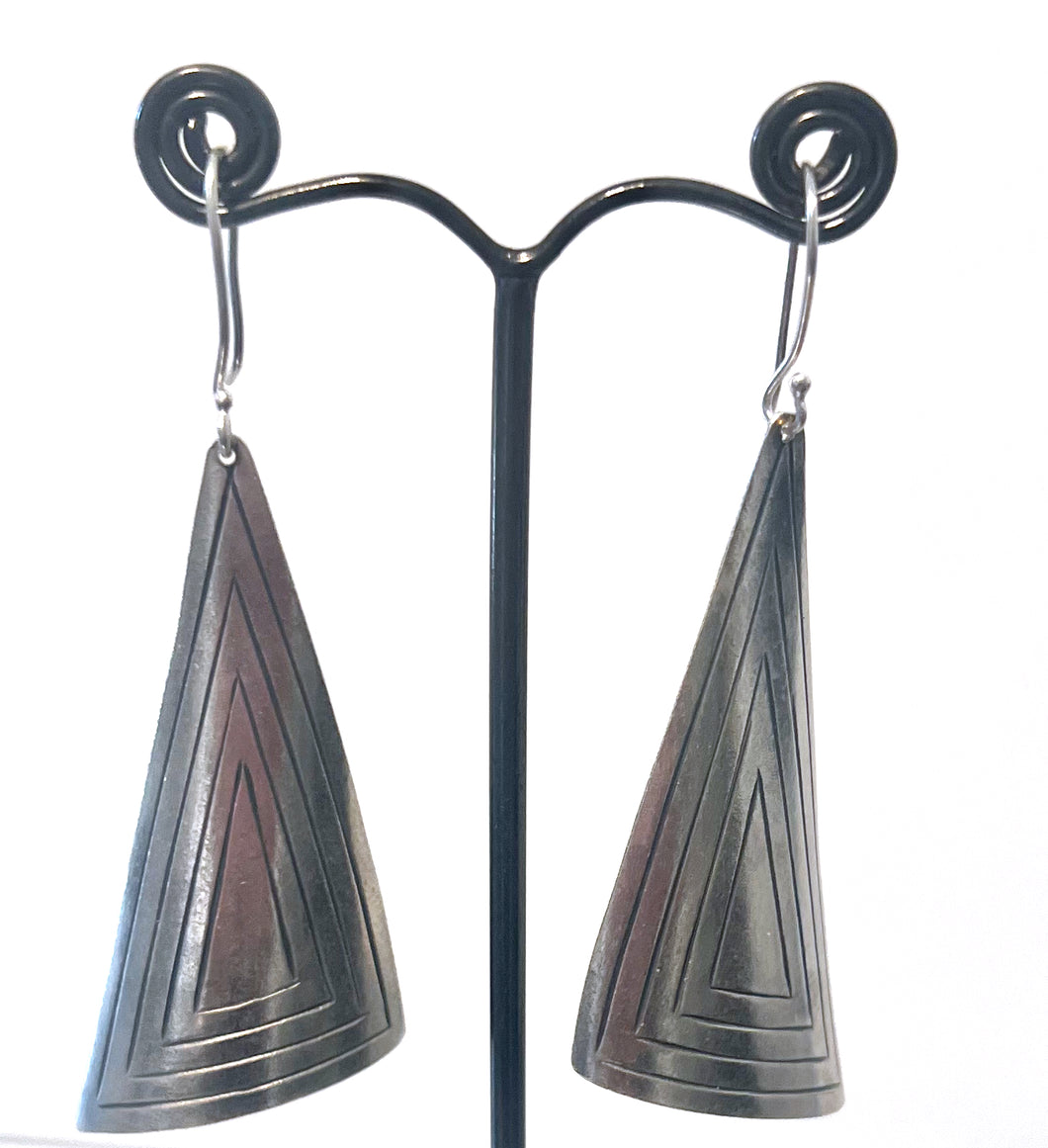 Sterling Silver Asymmetrical Shape Earrings