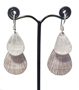 Sterling Silver Double Teardrop Shape Earrings