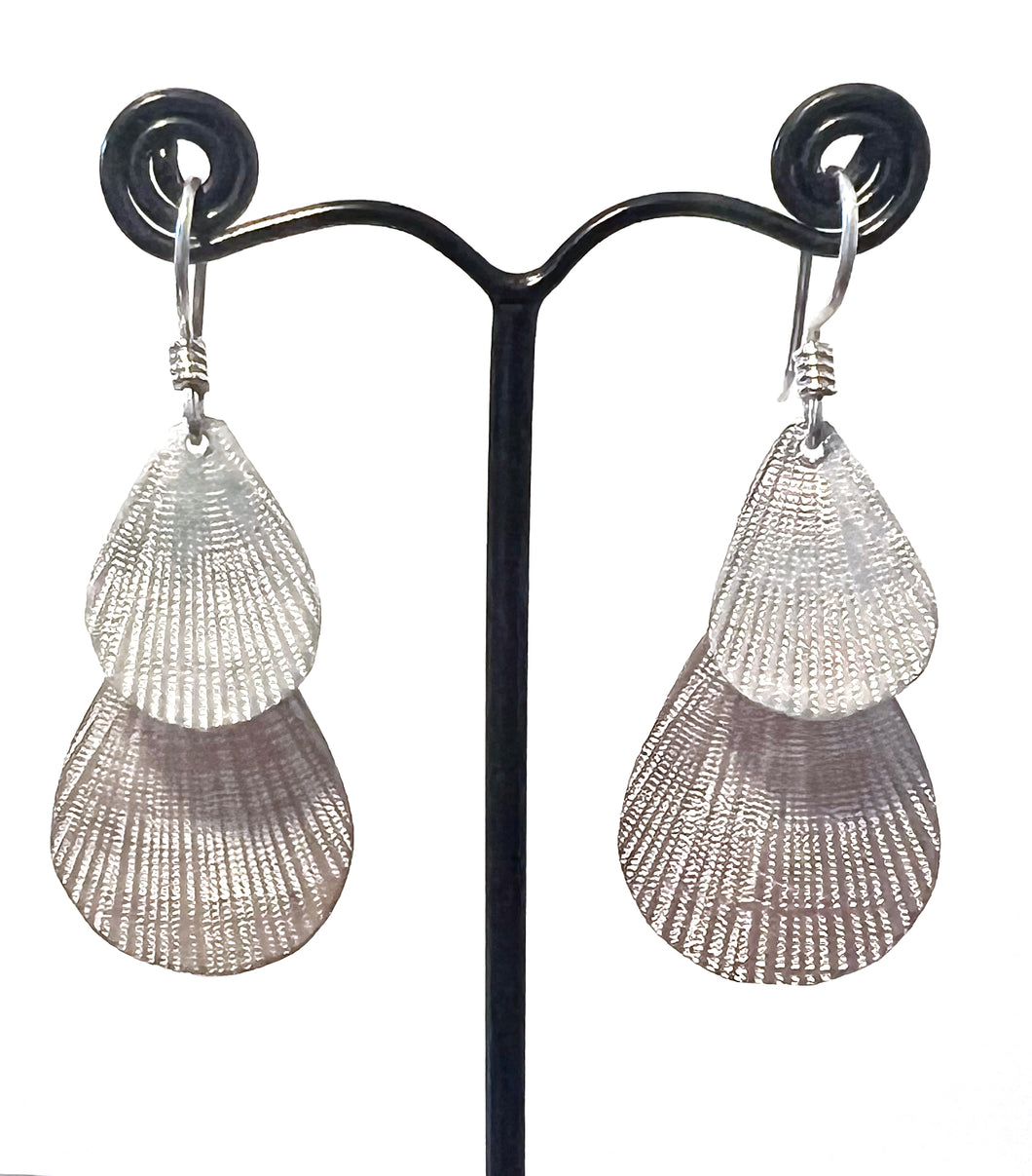 Sterling Silver Double Teardrop Shape Earrings