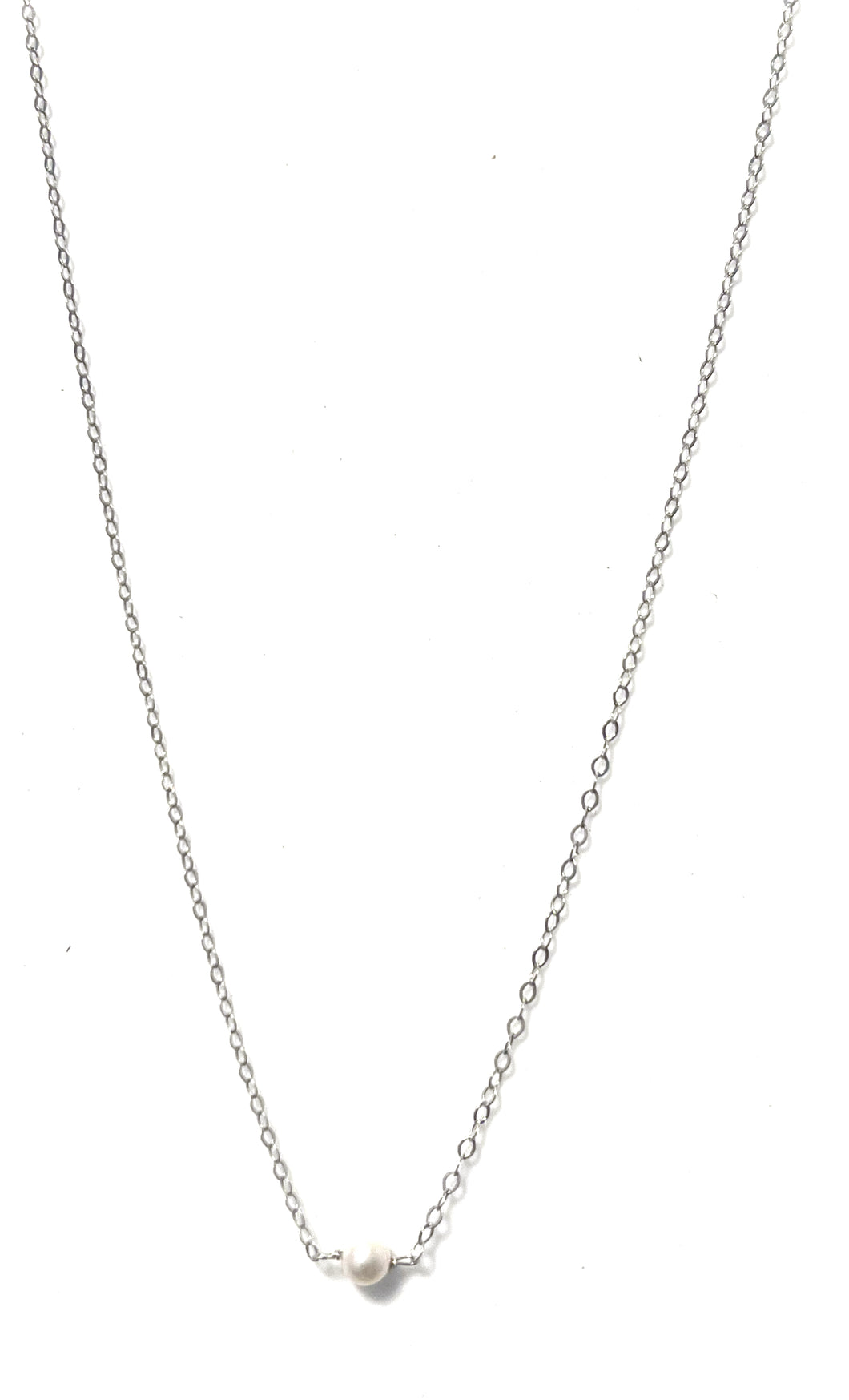 Sterling Silver Necklace with Baby Pearl