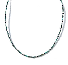 Load image into Gallery viewer, Australian Handmade Turquoise Colour Necklace with African Turquoise Black Spinel and Sterling Silver
